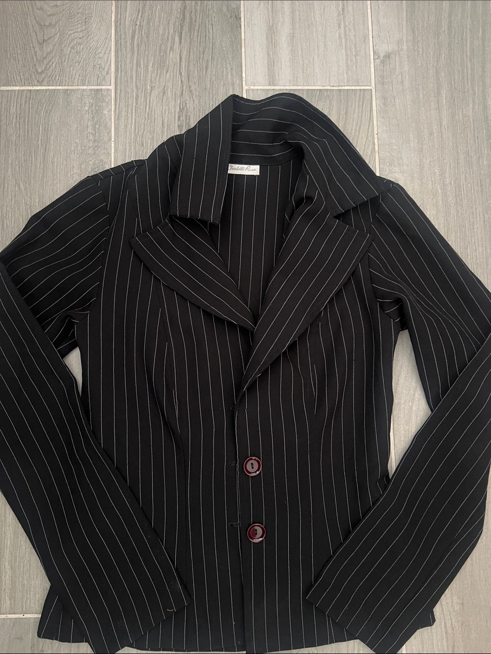 Charlotte Russe Black Pinstripe Blazer